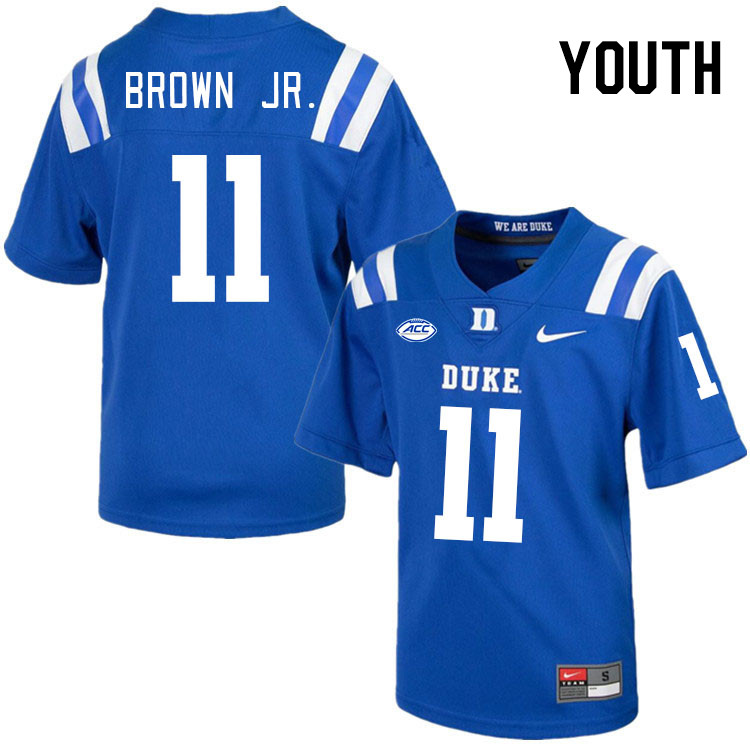 Youth #11 Derrick Brown Jr. Duke Blue Devils College Football Jerseys Stitched-Royal